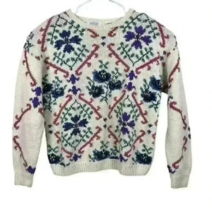 Frankenmuth Woolen Mills Sweater Women’s Small Multicolor Heavy‎ Knitted By Hand